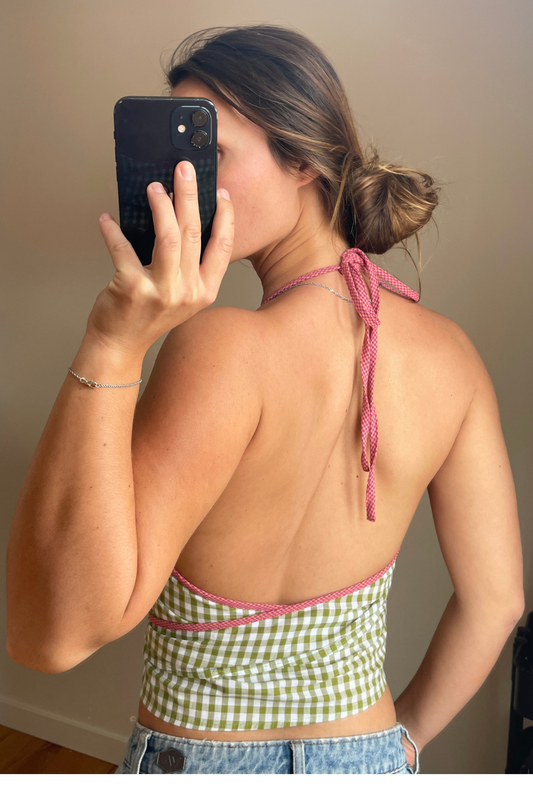 Top Carmen acidulement green